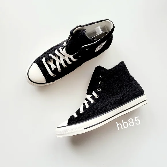 Converse CTAS HI 'Cozy Club' Black Egret Men's 8.5 Women's 10.5 - Picture 2 of 6